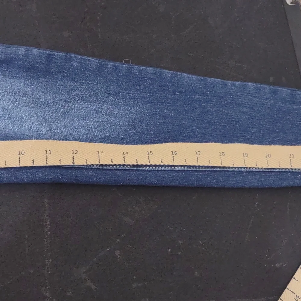 USED BLUE SAVVY DISTRESSED JEANS FRAY ON POCKETS SIZE 5/27 BLUE INSEAM 25INCH - Picture 13 of 14